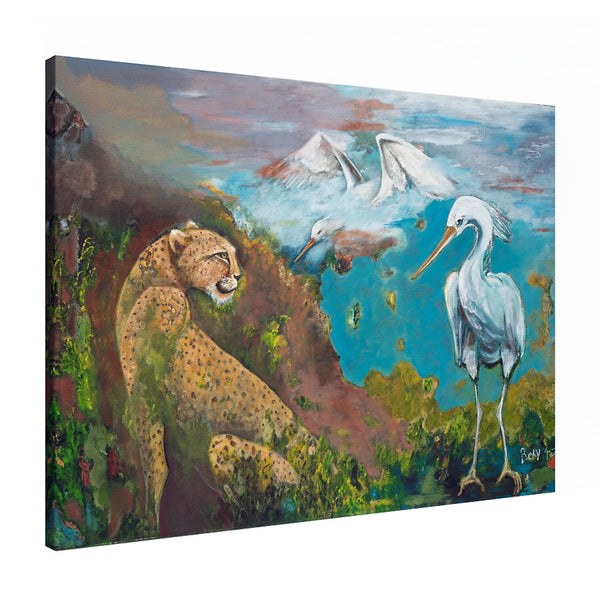 Cheetah and Stork