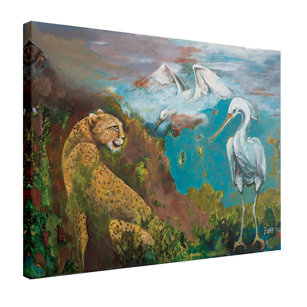 Cheetah and Stork