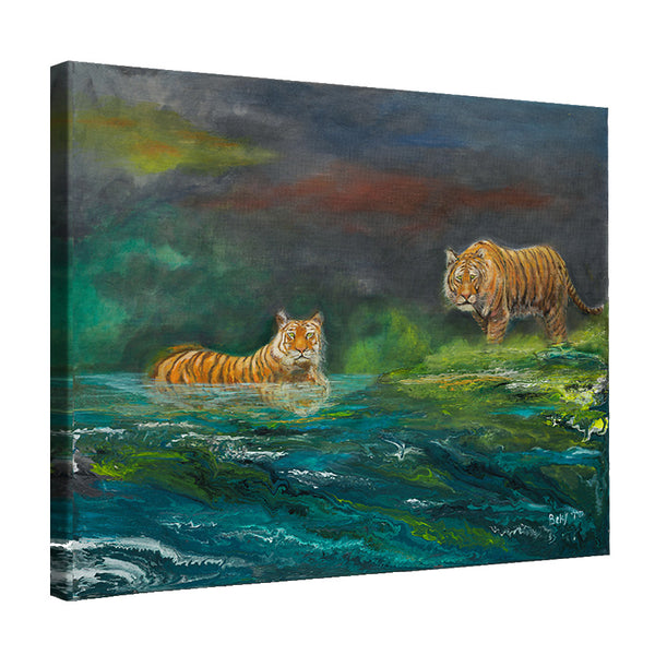 Tigers in the river