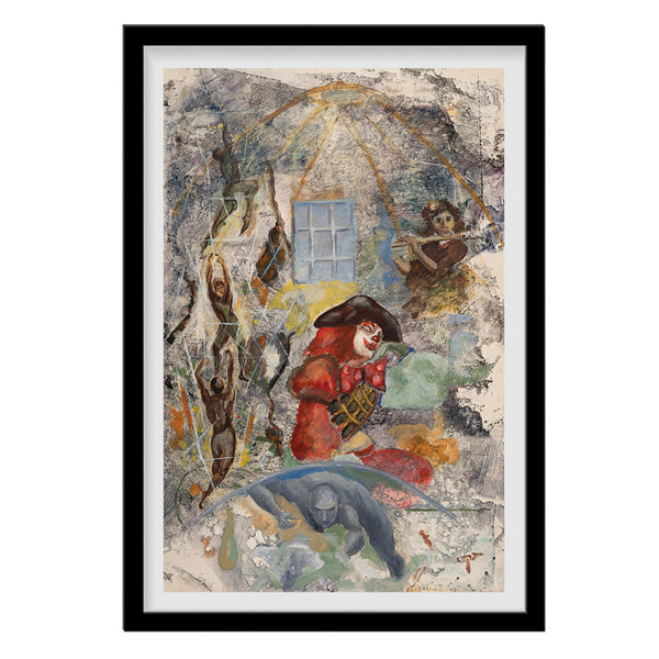 The clown (Framed print)