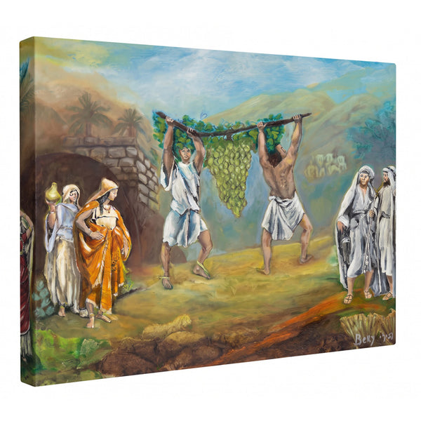 The Spies of the Promised Land: Faith and Bountiful Fruit | Fine Art Biblical Canvas Print